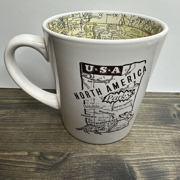 North America USA Parks Coffee Mug Map Interior Red Shed Gifts Ceramic - Picture 1 of 9
